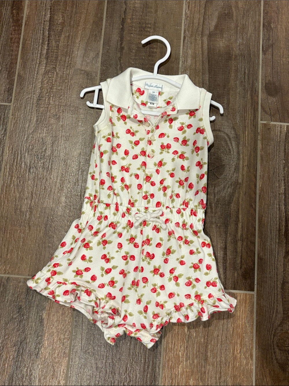 Ralph Lauren Strawberry Romper 6M